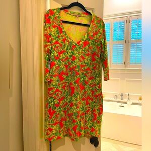 Lightweight cotton knit dress, NOT LILLY PULITZER but a Vintage Lilly print